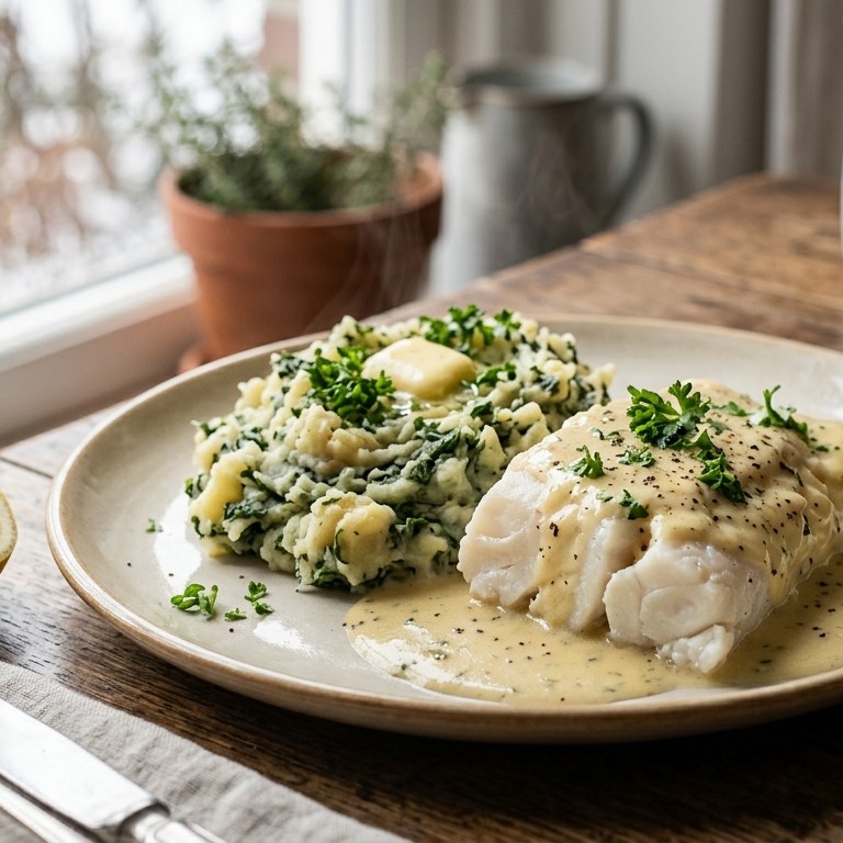 Vis in botersaus met stamppot recept
