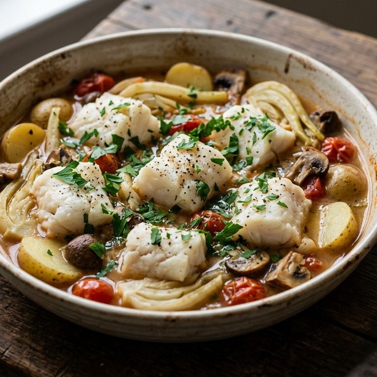 Vis Kabeljauw casserole met venkel recept