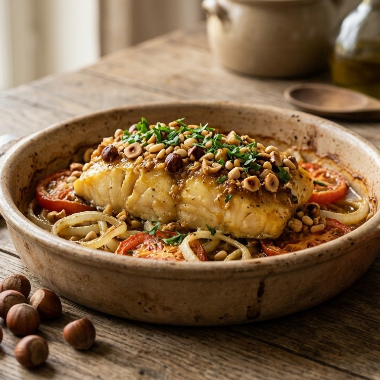Vis Kabeljauw gebakken in cousbareia saus recept