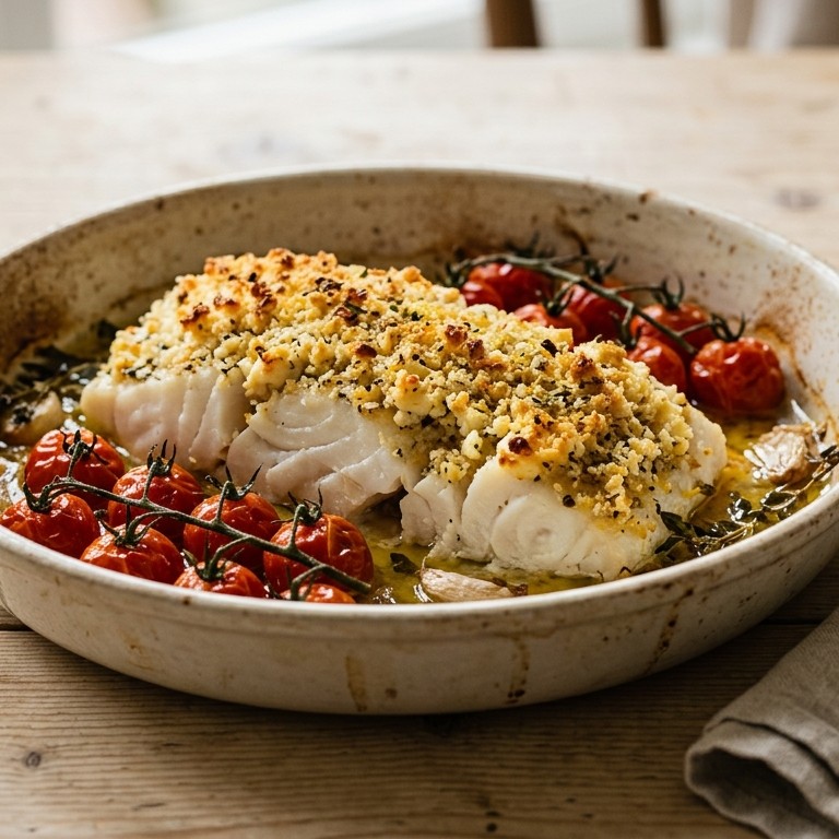 Vis met feta-kruiden-kruim recept