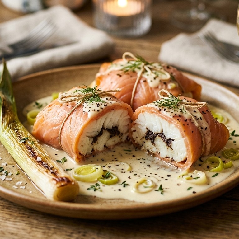 Vis verpakt in gerookte zalm recept