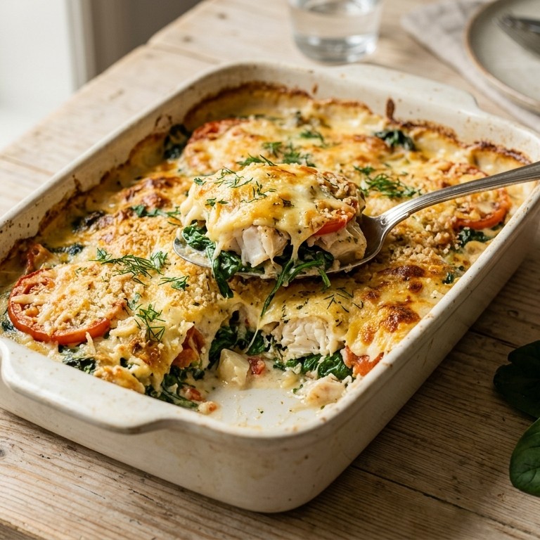 Visgratin met spinazie en tomaat recept