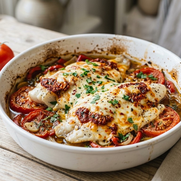 Visje gebakken met kaas en rode pestosaus recept