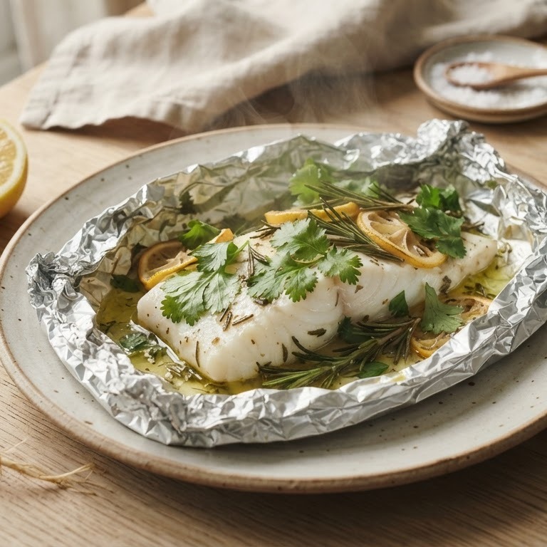 Vispakketjes met verse kruiden recept
