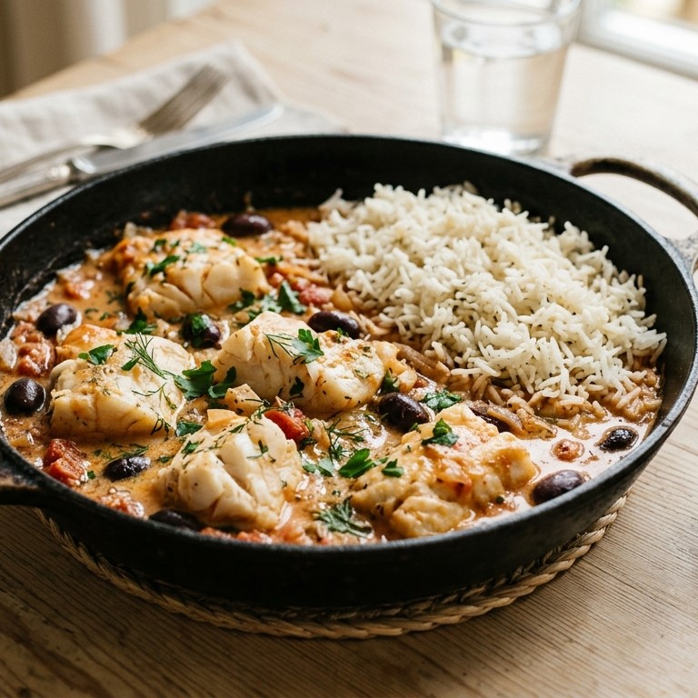 Vispannetje met rijst recept