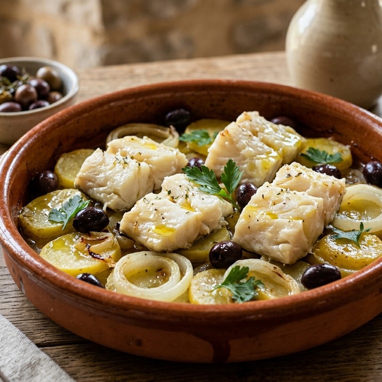 Visschotel met olijven recept