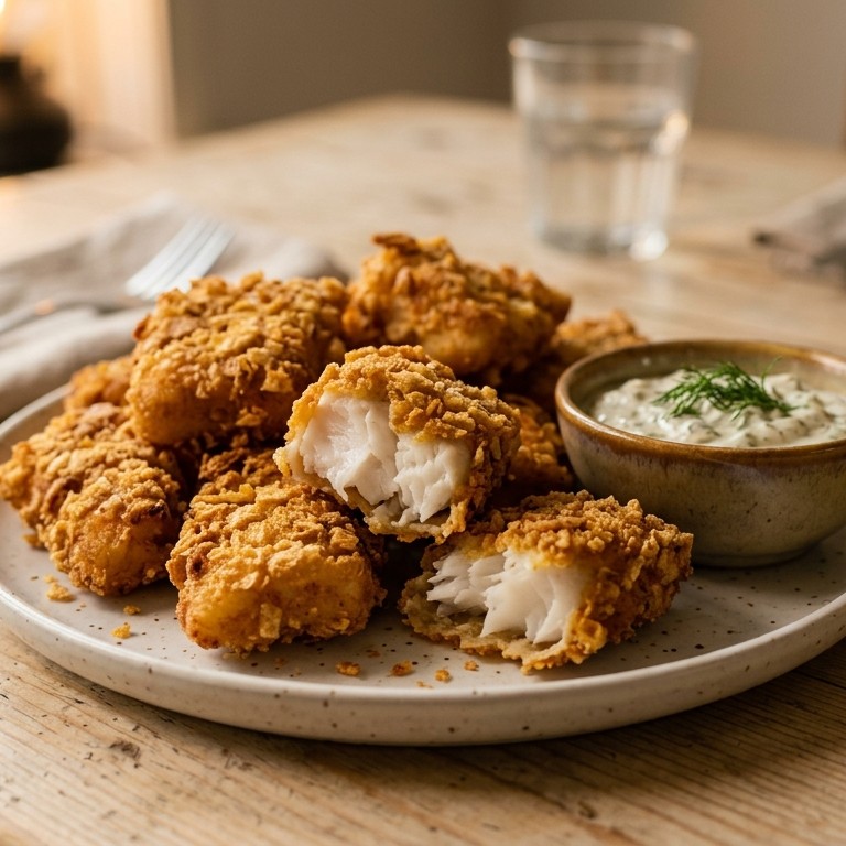 Visstukjes met een chipskorstje recept