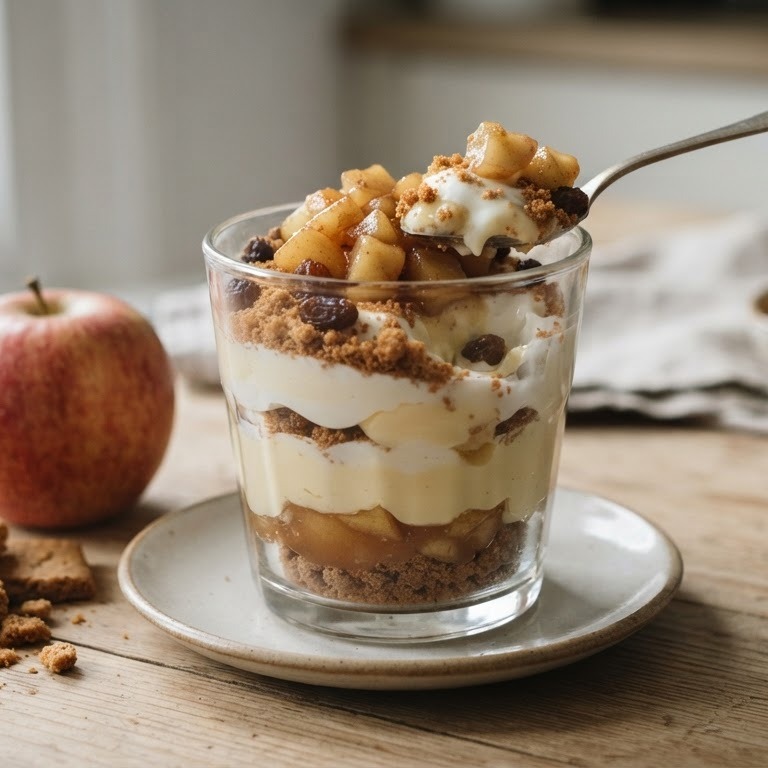 Vlaflip met koekkruimels en appeltjes recept