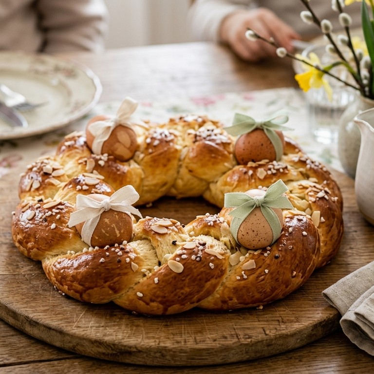 Vlechtkrans met ei recept