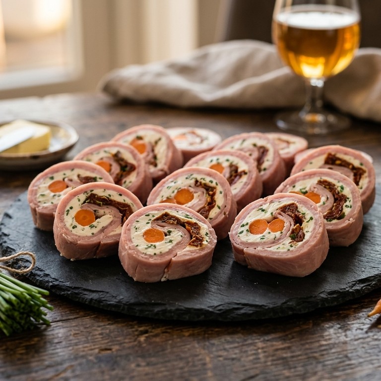 Vleesrolletjes met bieslook-roomkaas recept