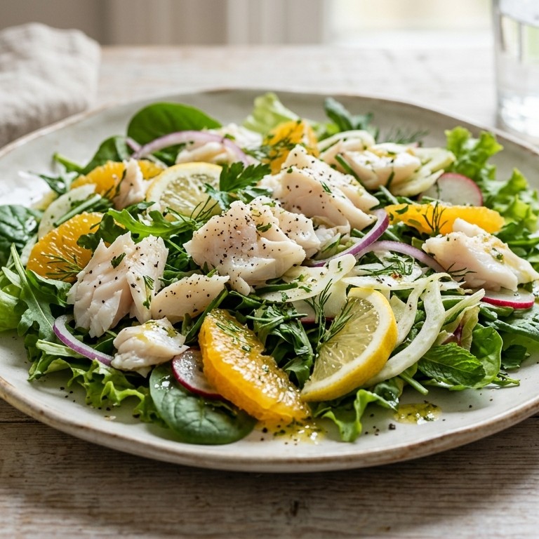 Voorjaarssalade met vis recept