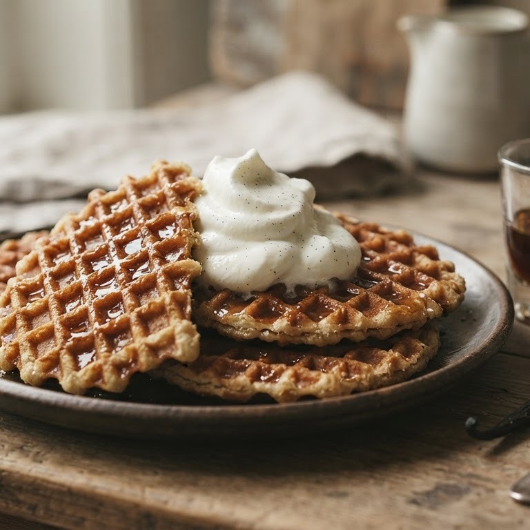 Wafels met rum en vanillesmaak recept