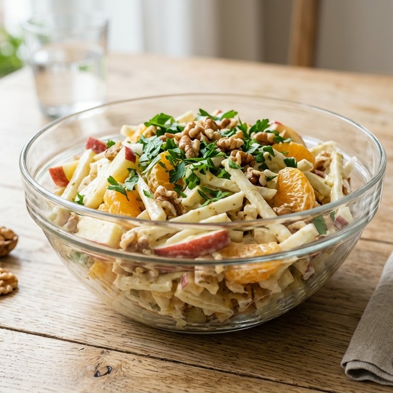 Waldorfsalade met appel en mandarijn recept