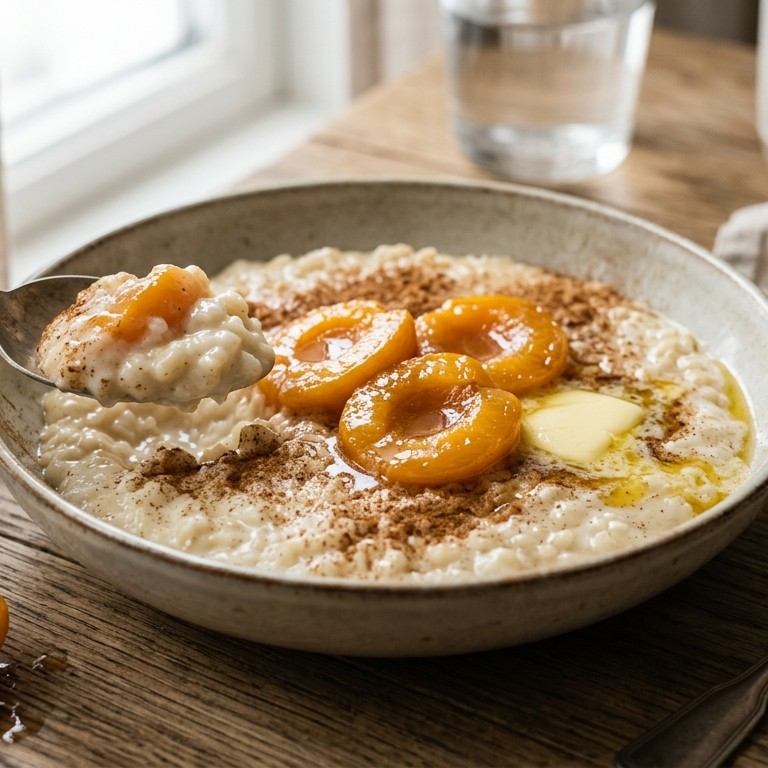 Warme kaneelrijst met  abrikozen recept