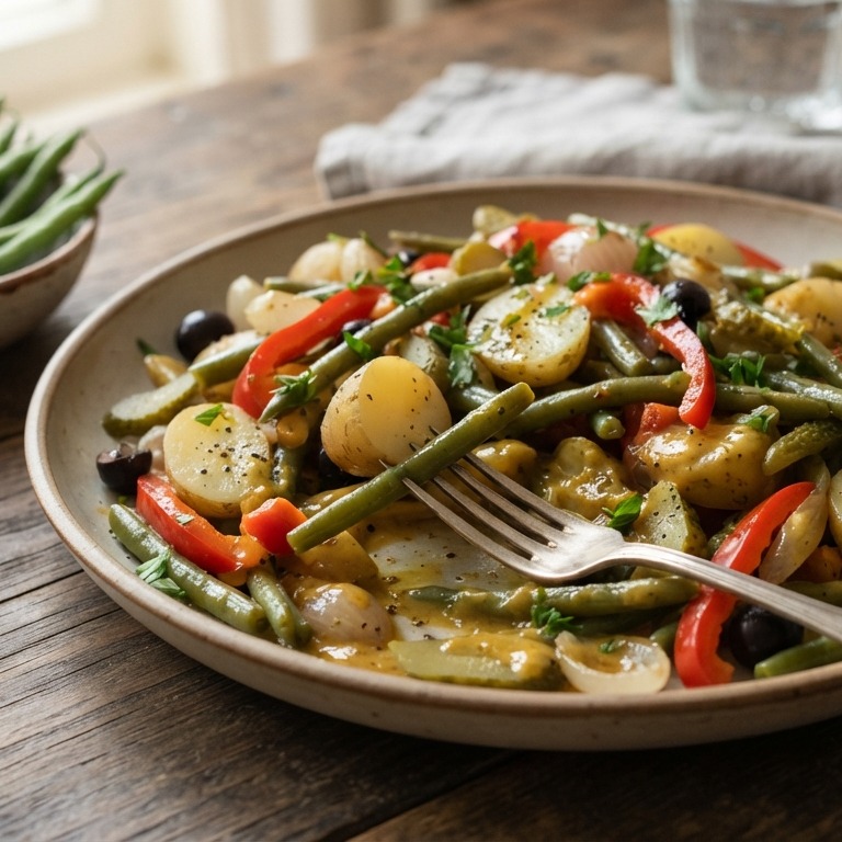 Warme maaltijdsalade met sperzieboontjes recept