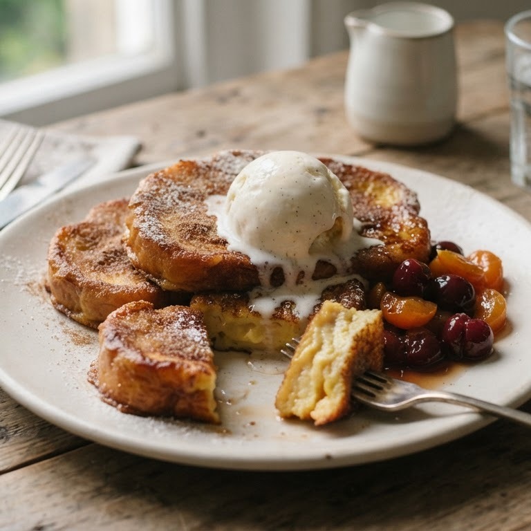Warme wentelteefjes met ijs recept