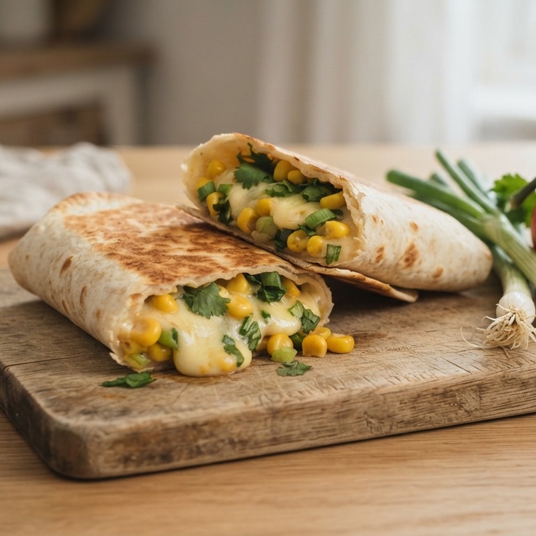 Warme wrap met kaas en bosui recept