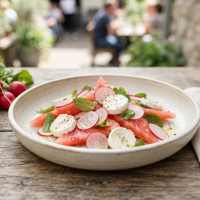 Watermeloensalade  met geitenkaas recept