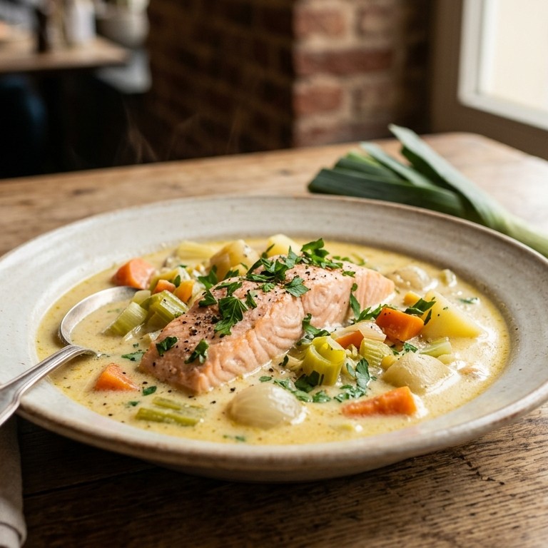 Waterzooi met zalm recept