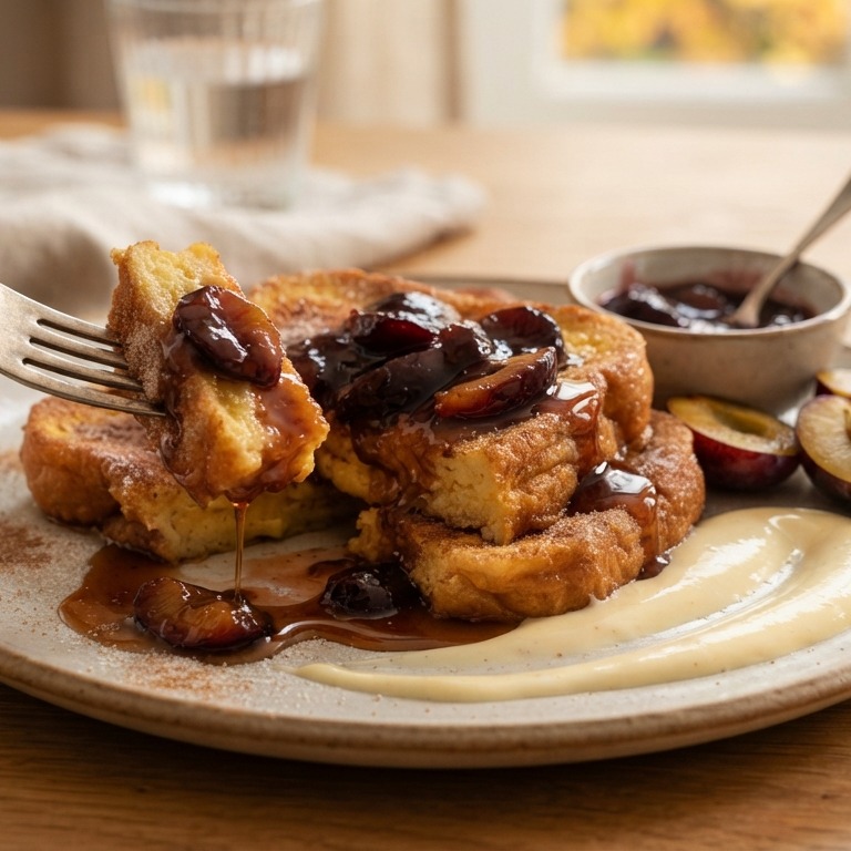 Wentelteefjes met pruimencompote recept