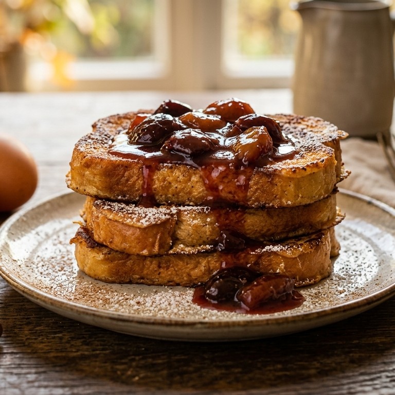 Wentelteefjes met warme pruimen recept