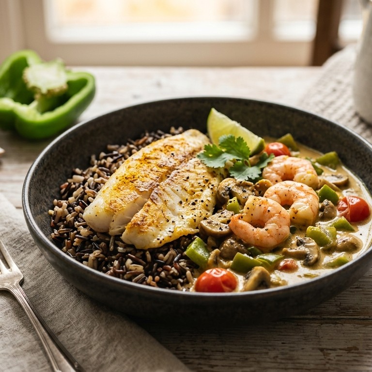 Wilde rijst met wijtingfilet recept