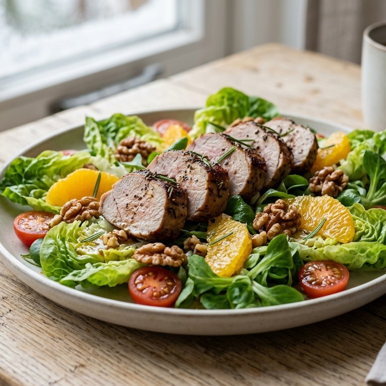 Wintersalade met varkensfilet recept