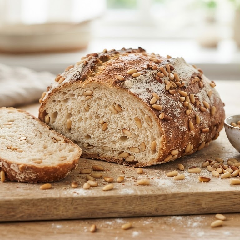 Wit speltbrood met pijnboompitten recept