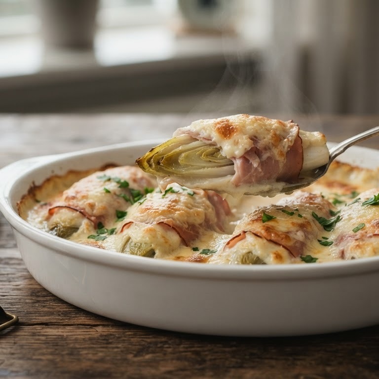 Witlof en ham in bechamelsaus recept