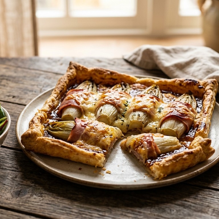 Witlof-ham-kaastaart recept