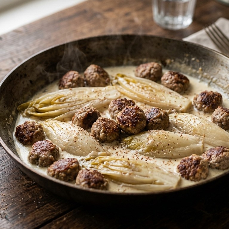 Witlof met gehaktballetjes recept