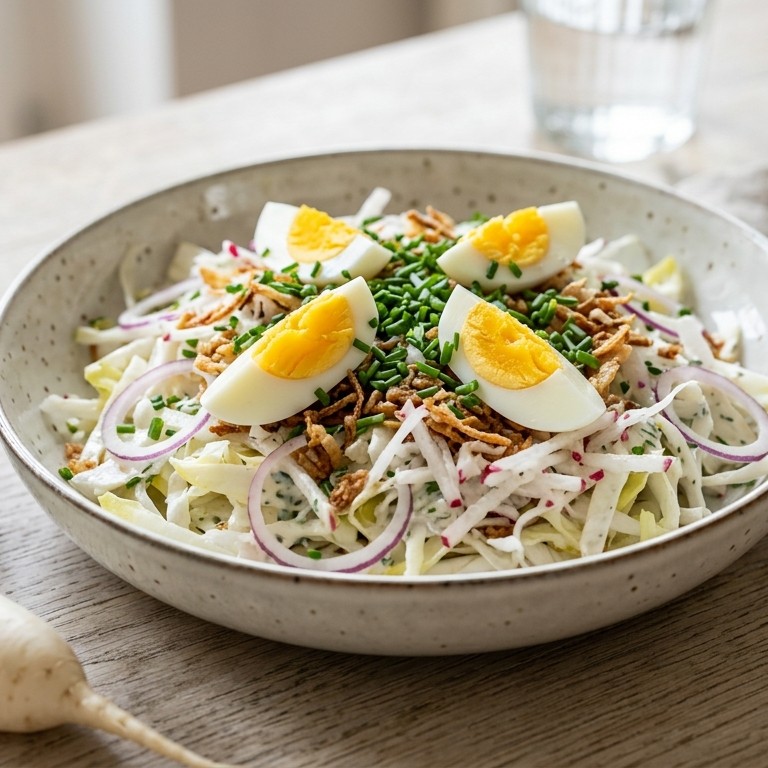Witlofsalade mei ei recept