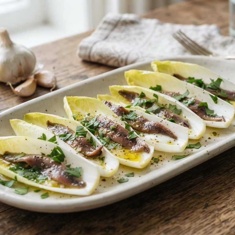 Witlofsalade met ansjovisfilets recept