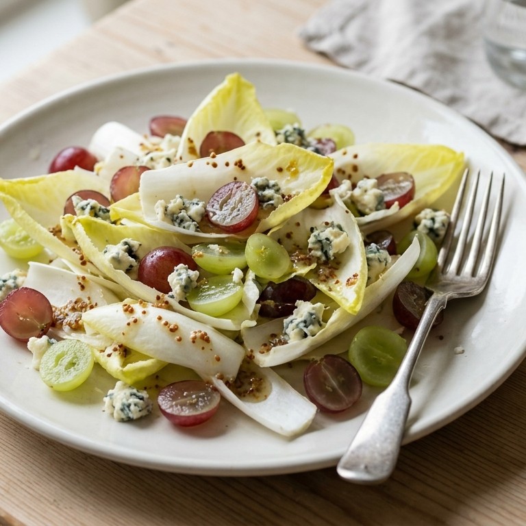 Witlofsalade met roquefort en druiven voor 1 peroon recept