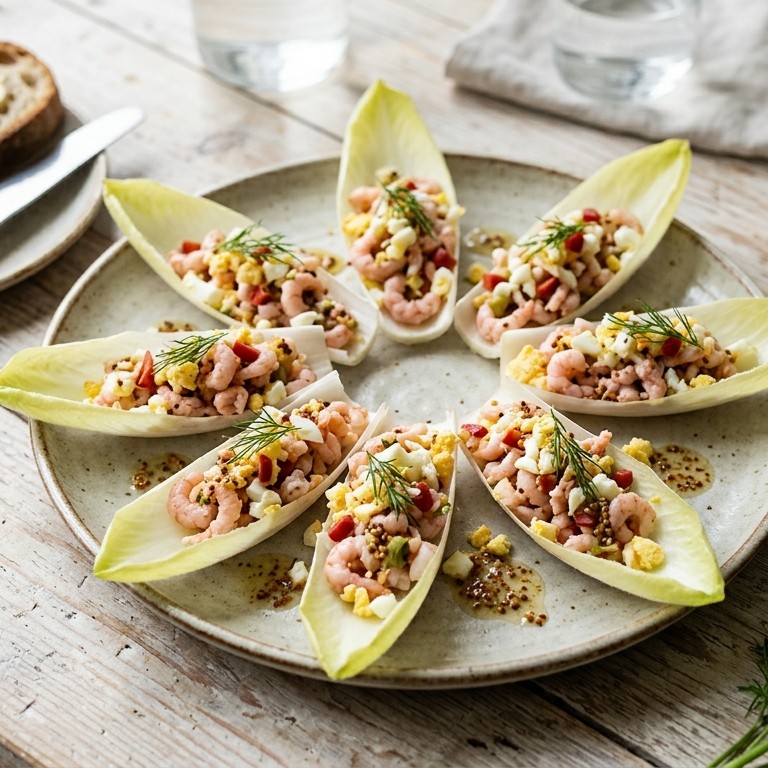 Witlofschuitje met Hollandse garnalen recept