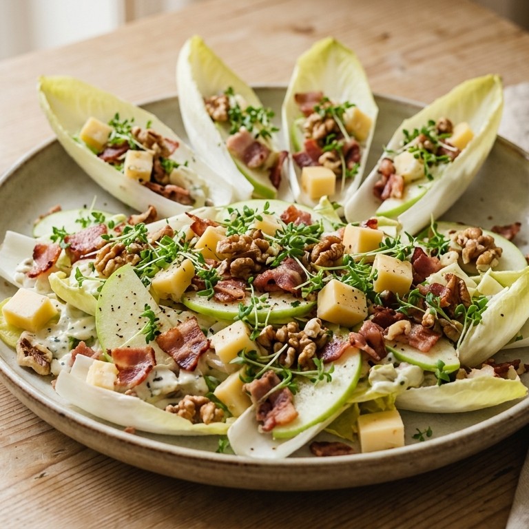Witlofsla met spek en kaas recept