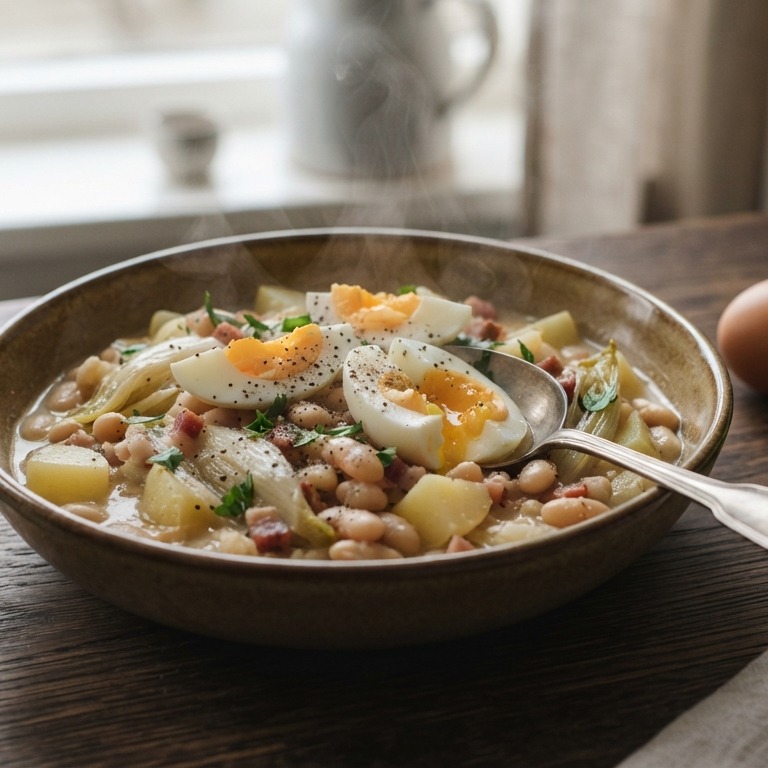 Witte bonen met zure saus recept