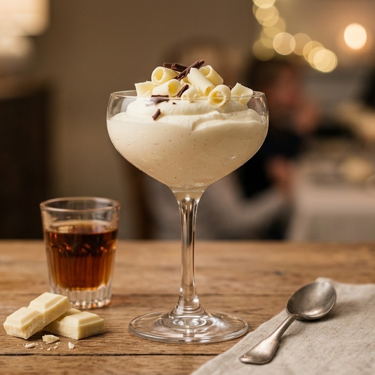 Witte chocolademousse met rum recept