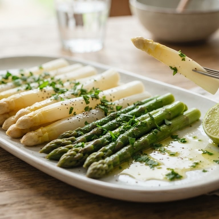 Witte en groene asperges recept