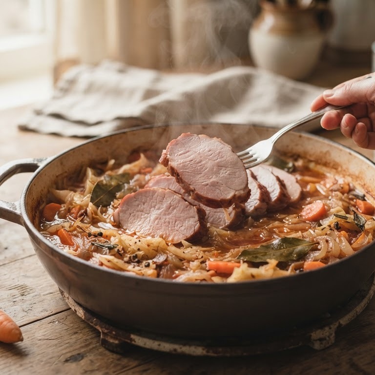 Witte kool met casselerrib recept