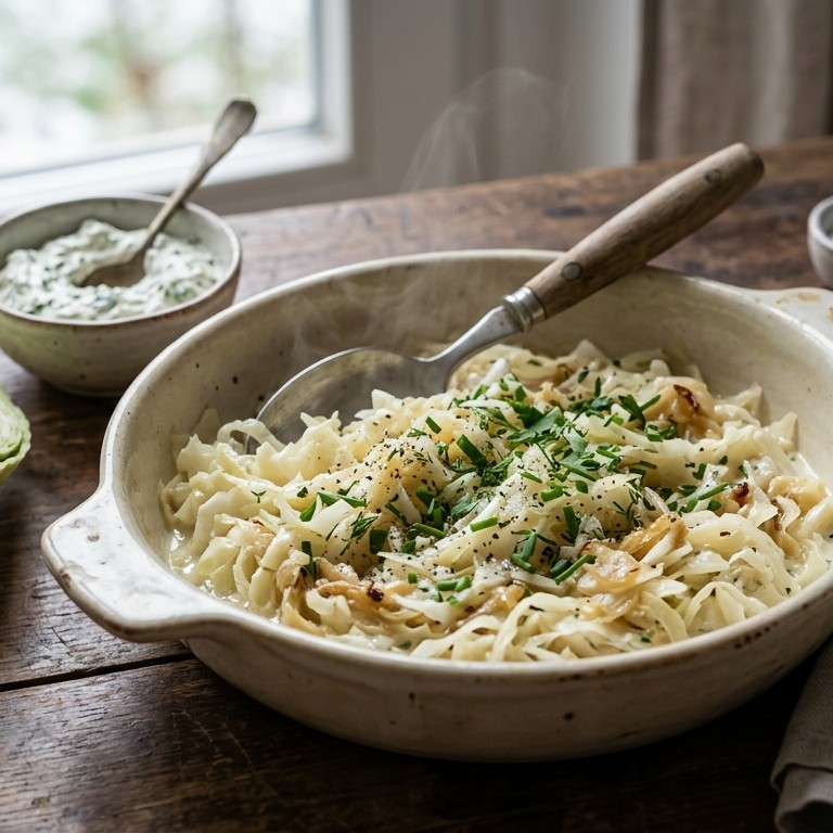 Witte kool met kruidenkaassaus recept