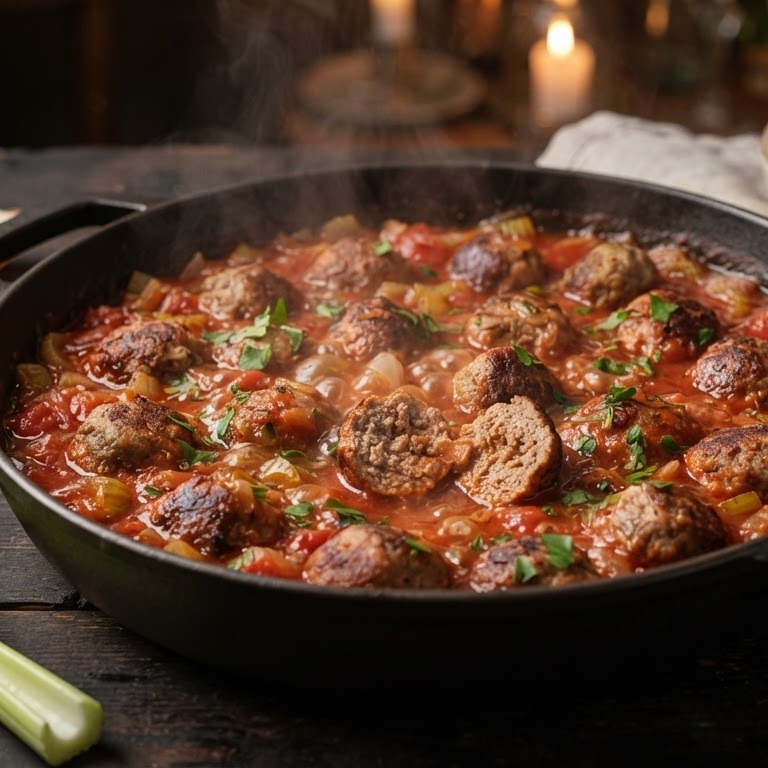 Witte selderijballetjes met witte selderij, ui en tomaat recept