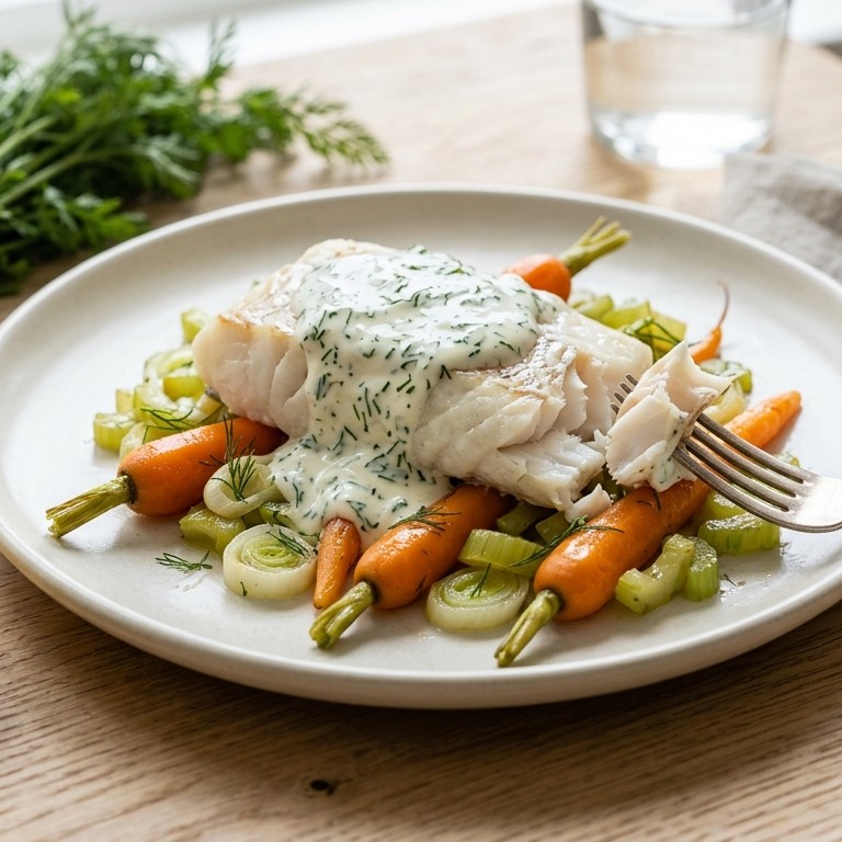 Witvisfilet met yoghurtsaus recept
