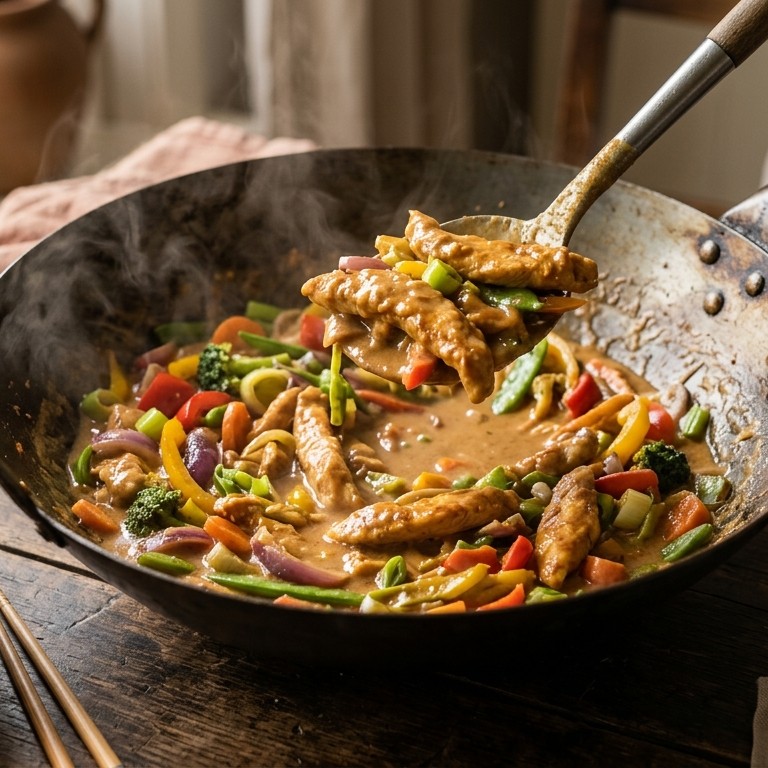 Wokmaaltijd met kip recept