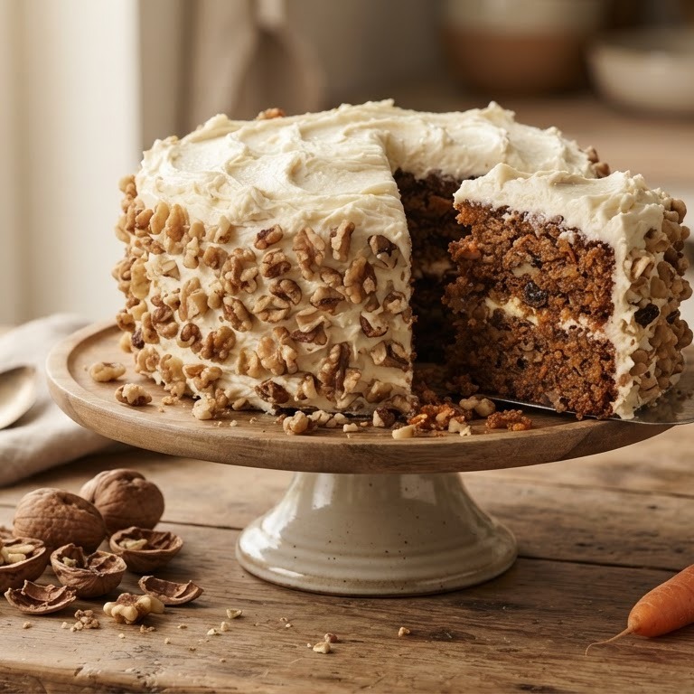 Worteltaart met walnoten recept