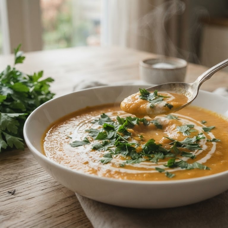 Worteltjessoep met peterselie recept