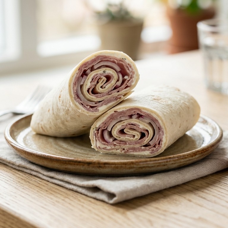 Wrap gevuld met ham en uien recept