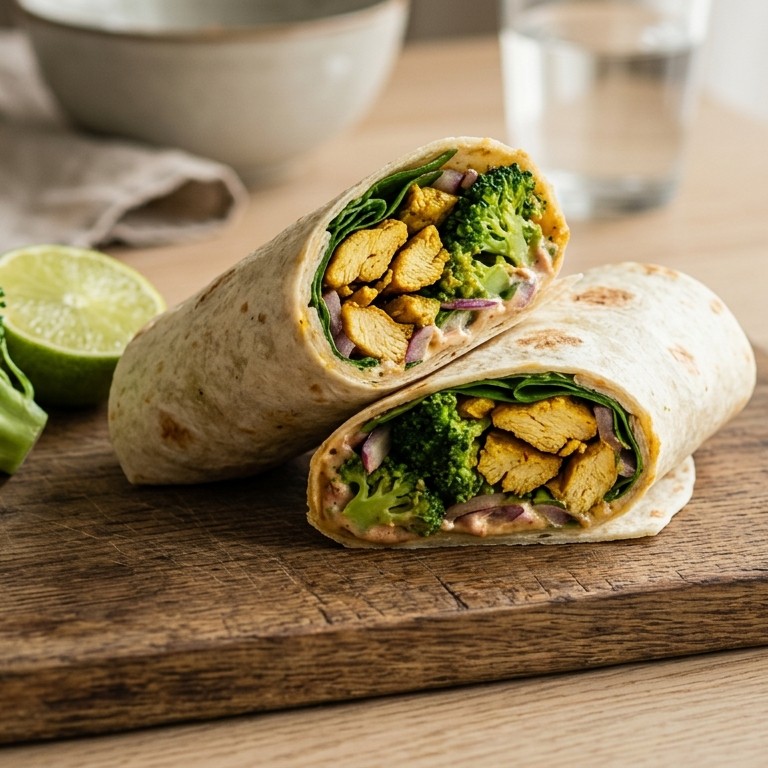 Wrap met broccoli en kip recept