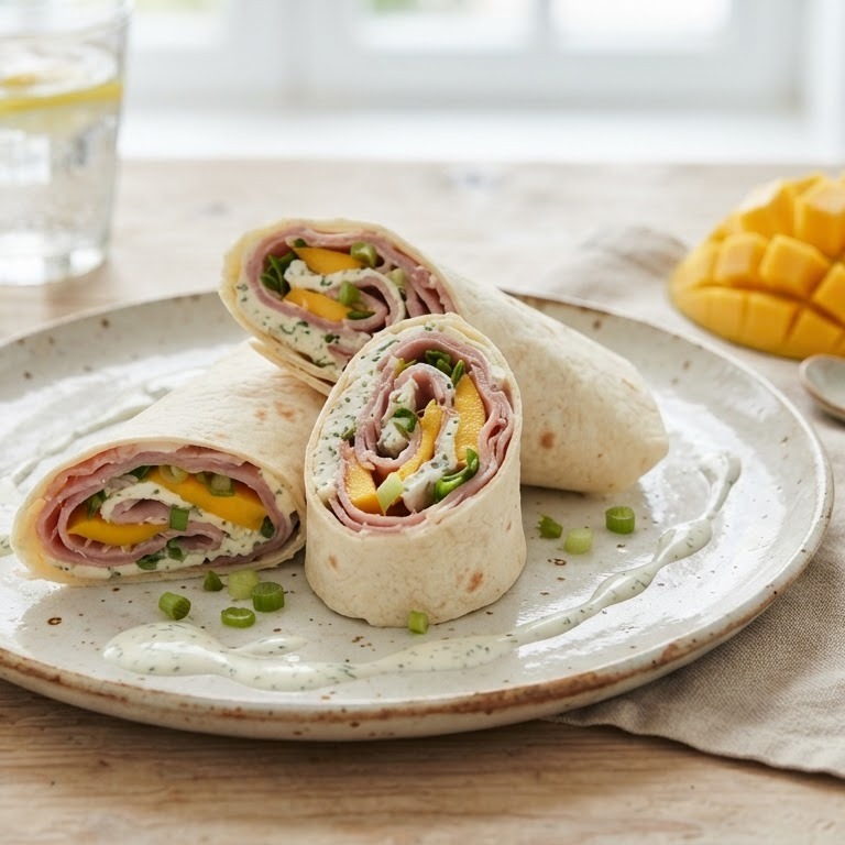 Wrap met ham en mango recept