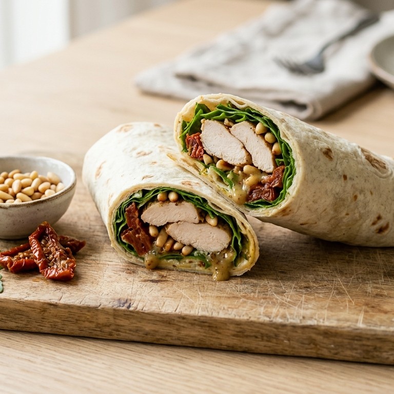 Wrap met kipfilet en honing-mosterddressing recept